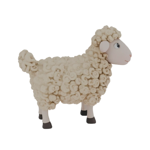 3D model of a curly sheep