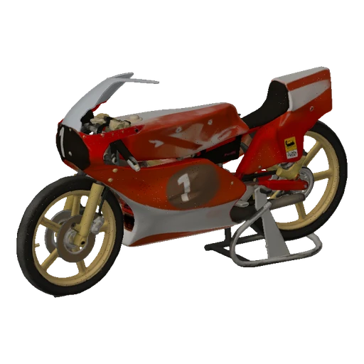 Retro Racing Motorcycle with Number 1 Decal