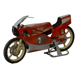 Retro Racing Motorcycle with Number 1 Decal