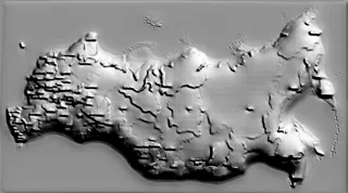 Bassorilievo della Russia con confini in rilievo