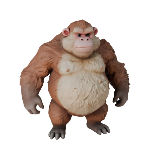 Hoher Poly Pavian 3D-Modell - Detailliertes STL-Asset für den Druck