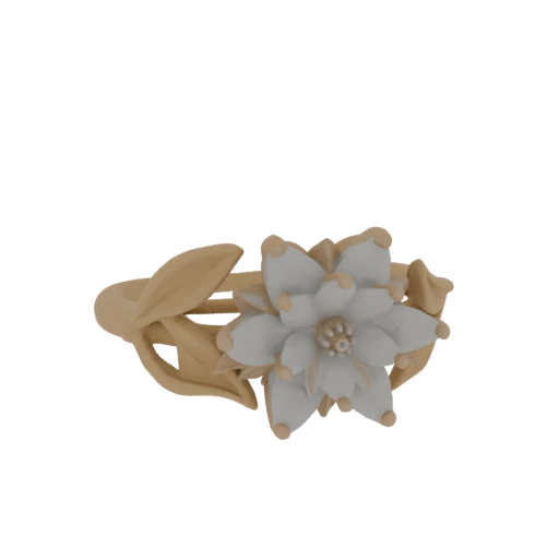 Goldener Blumenring mit weißen Blütenblättern