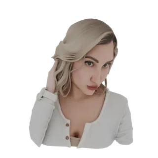 Elegant Woman with Flowing Blonde Hair
