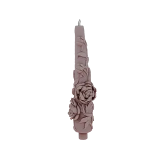 Embossed Floral Taper Candle 3D Model