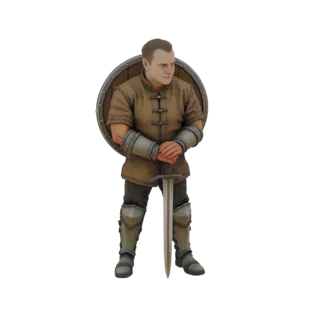 Medieval Warrior with Sword and Shield 3D Model