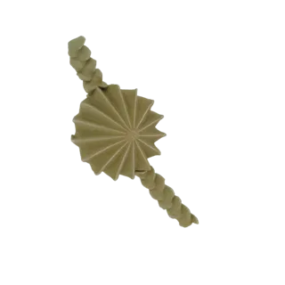 Ornate Pleated Fan Ornament with Twisted Tail