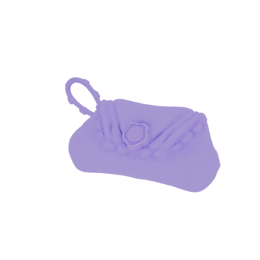 Purple Beaded Clutch Purse 3D Model