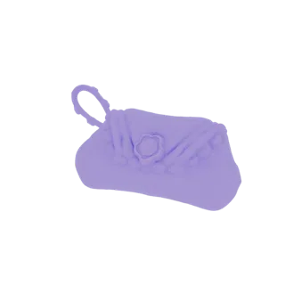 Purple Beaded Clutch Purse 3D Model