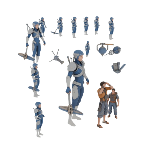 Female Operator Figurine with Weapon
