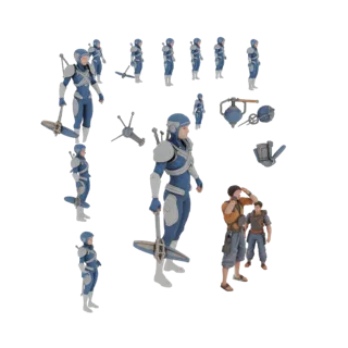 Female Operator Figurine with Weapon