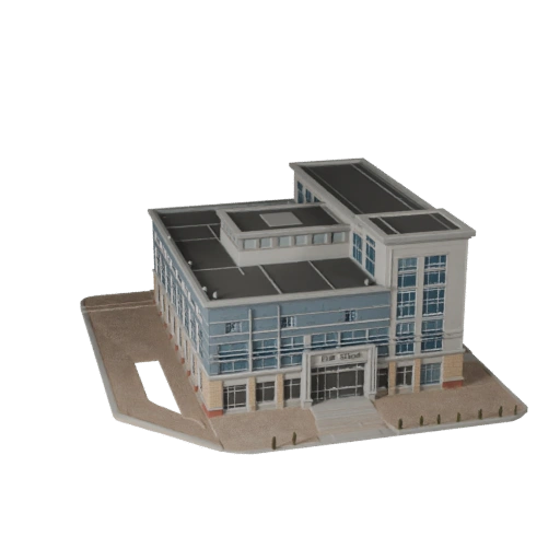 Modello 3D Stazione dei Pompieri Low Poly per Giochi in Tempo Reale e VR
