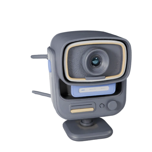 Modello 3D di Webcam Wireless Stilizzata per Giochi Casual