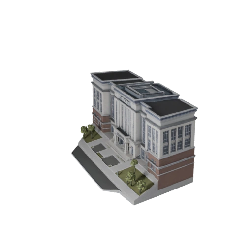 Modello 3D Stazione di Polizia per Unity - Asset di Gioco per Architettura