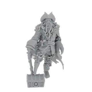 Figurine Pirate Davy Jones avec coffre au trésor