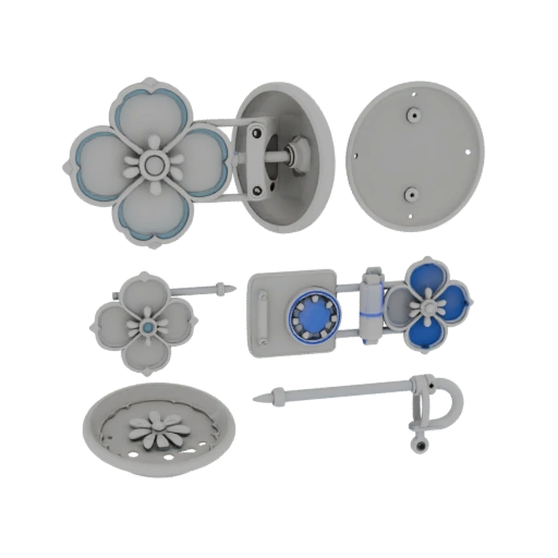 Pin de Solapa Floral Modelo 3D para Catálogos