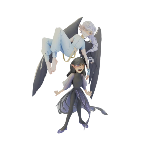 Dúo Alado de Fantasía Modelo 3D
