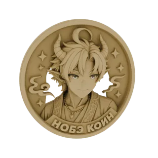 Anime Demon Boy Coin 3D Model