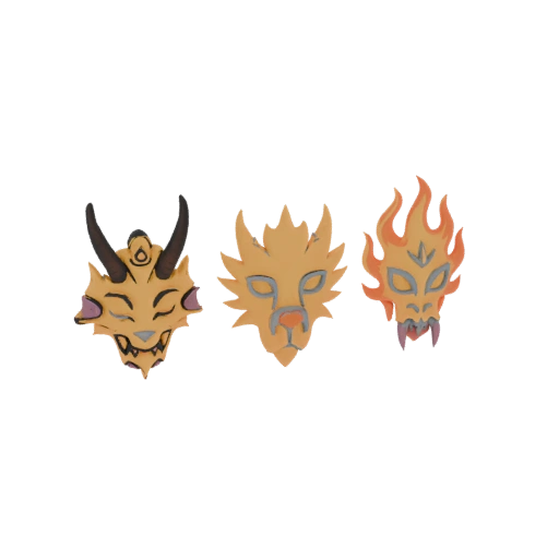 Three Mythical Creature Masks