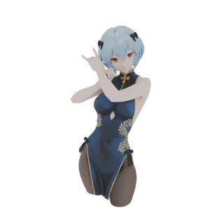 Rei Ayanami Chinese Dress 3D Model