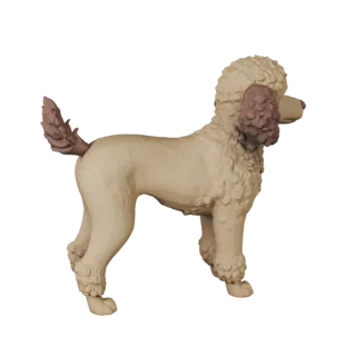 High Poly Poodle Dog 3D Model - Detailed STL Asset for Printing