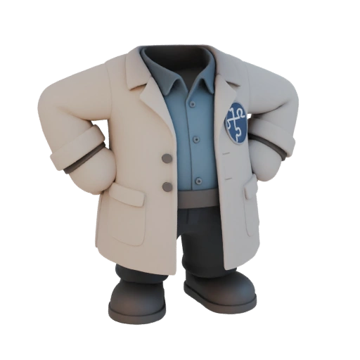 Cartoon Doctor Lab Coat Outfit 3D Model