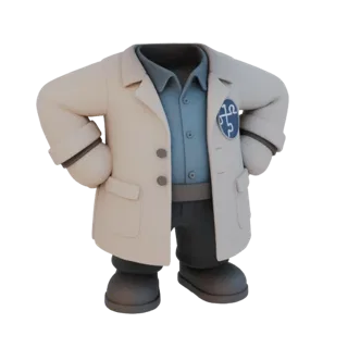 Cartoon Doctor Lab Coat Outfit 3D Model