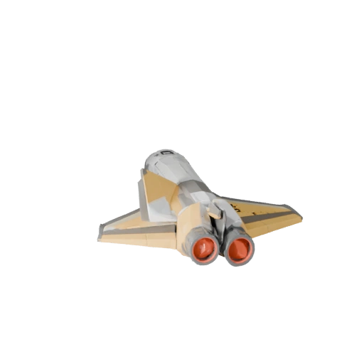 Modello 3D Navetta Spaziale Cartone Animato - Asset Stilizzato per Giochi
