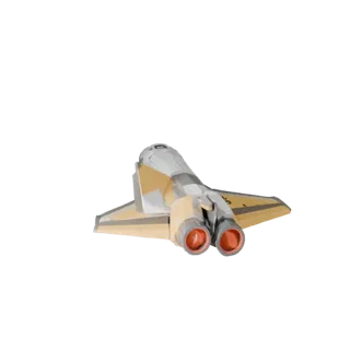 Cartoon Space Shuttle 3D Model - Stylized Game Asset