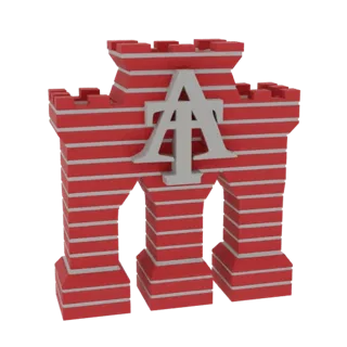 Fortress Gate with AT Monogram 3D Model