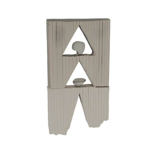 Escultura Geométrica Abstrata com Recortes Triangulares