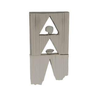 Scultura Geometrica Astratta con Tagli Triangolari