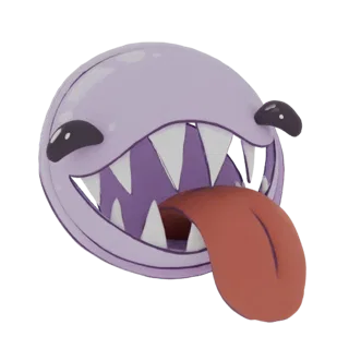 Goofy Purple Ghost with Big Tongue 3D Model