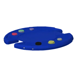 Blue Game Center with Colored Buttons