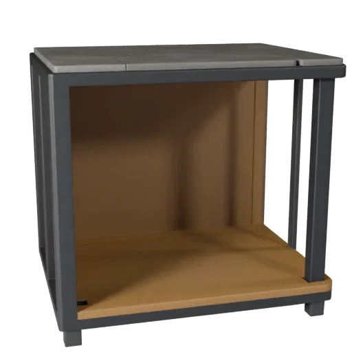 Mesa Lateral Minimalista Modelo 3D Low Poly, sala de estar, vista em três quartos do viewport do jogo, detalhe de grão de mad