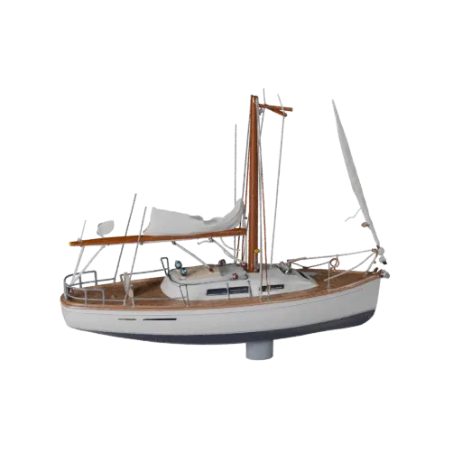 Game Ready Sailboat 3D Model for Realtime Use PBR Asset