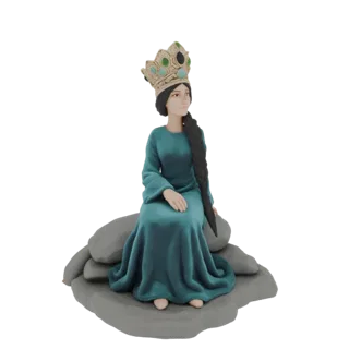 Queen Sitting on Rocks