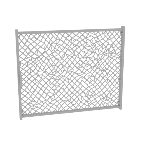 Render 3D di un pannello recinzione astratto grigio con un complesso motivo intrecciato all'interno di una semplice cornice r