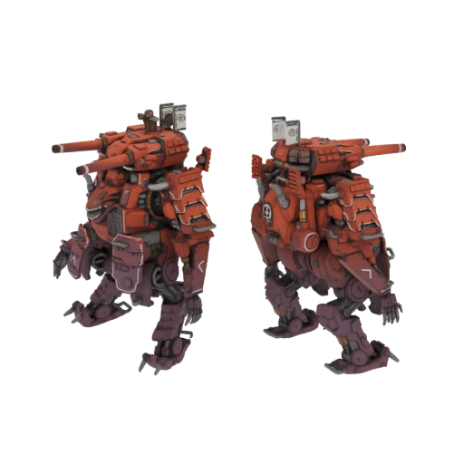 Red and Purple Battle Mech 3D Model