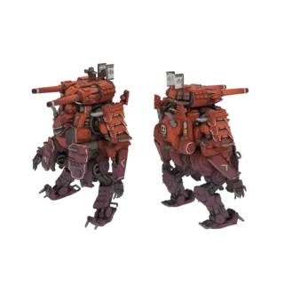 Red and Purple Battle Mech 3D Model