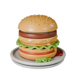 Printable Restaurant Burger Meal STL 3D Print Asset