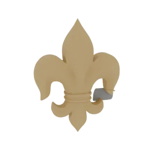 Gold Fleur-de-lis Emblem 3D Model