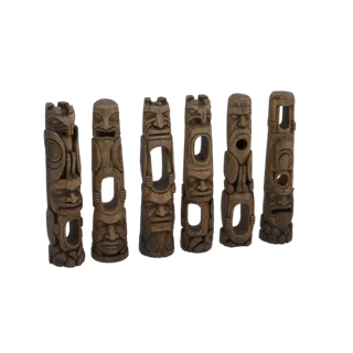Set of 6 Tribal Totem Pole Miniatures