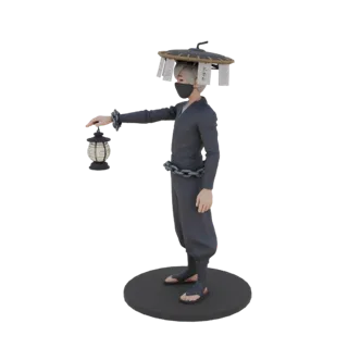 Elf Figure with Lantern and Chains