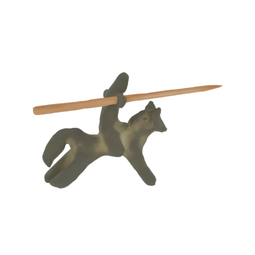 Clay Rider on Horse with Spear