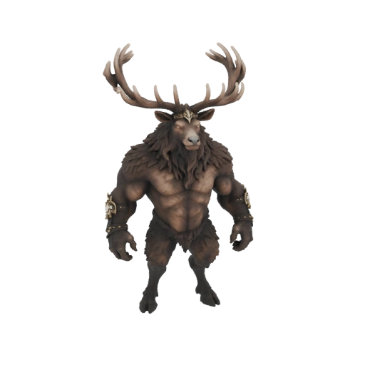 Deer Ogre Fantasy Miniature 3D Model