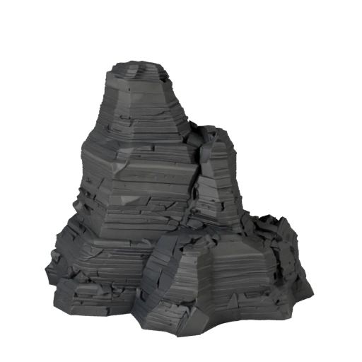 Modèle 3D de rochers d'obsidienne volcanique low poly pour niveaux de jeu
