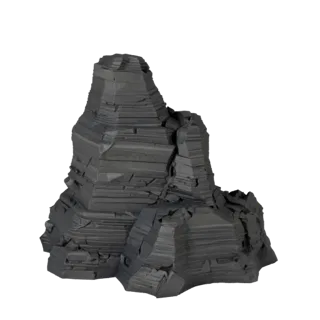 Low Poly Volcanic Obsidian Rocks 3D for Game Levels
