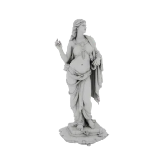 Classical Woman Statue with Drape and Laurel Wreath