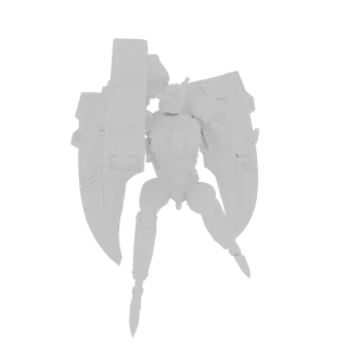 Futuristic Winged Robot with Large Cannon