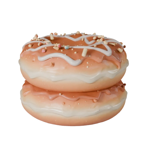 Pile réaliste de mini-donuts, modèle 3D pour utilisation en studio